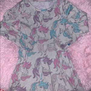 Girls long sleeved unicorn dress size 5/6